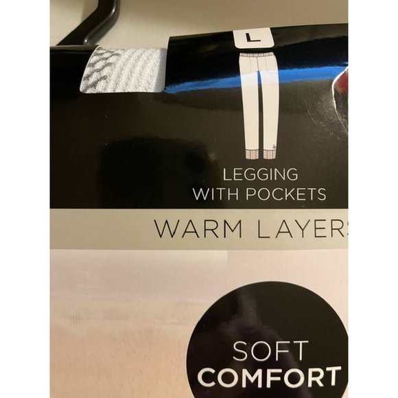 Cuddl Duds Stretch Thermal Leggings with Pockets LARGE (6767) - Picture 2 of 6